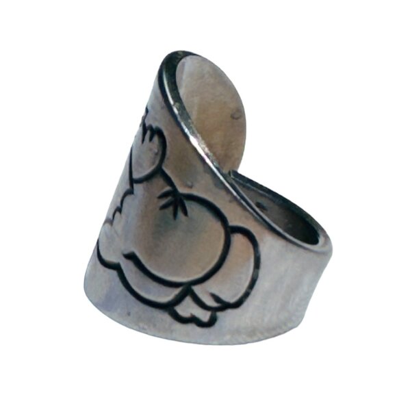 Winnie The Pooh Stainless Steel Spoon Ring Size 6.5 Vintage Tomee Tippee Japan - Picture 6 of 13